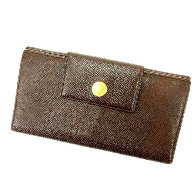 【お買い物マラソン★30%OFFクーポン】ブルガリ 長財布 ブラウン BVLGARI 【ブルガリ】 t13577s 【中古】 ブランド ハイブランド ヴィンテージ 送料無料