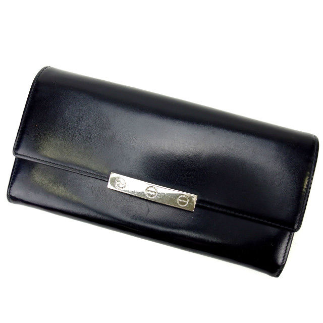 【新生活応援★29％OFFクーポン】カルティエ 長財布 ブラック Cartier 【カルティエ】 t11374s 【中古】 ブランド ハイブランド ヴィンテージ 送料無料