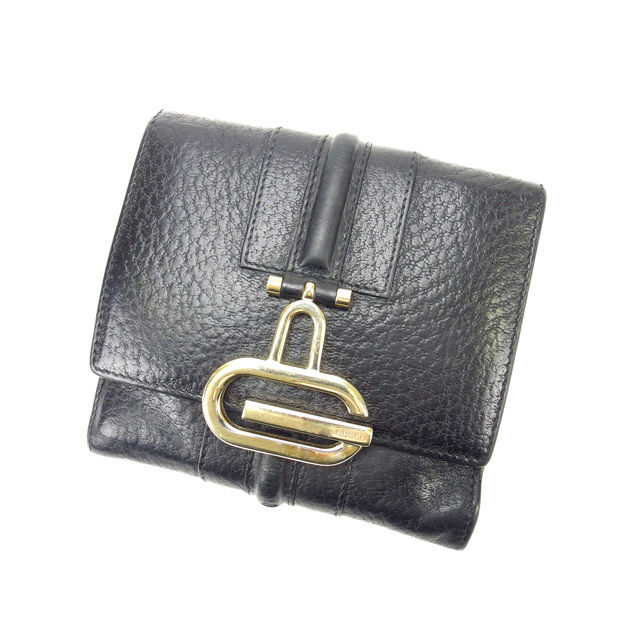 【Fashion Special Fair★28％OFF引き換え証】グッチ W引っ掛かり札入れ 黒いこと×ゴールド GUCCI 【グッチ】 t13424s 【中古】 ブランド名 ご機嫌ブランド名 ヴィンテージ 貨物輸送無料 レディース財布-財布・ケース-バッグ・小物・ブランド雑貨