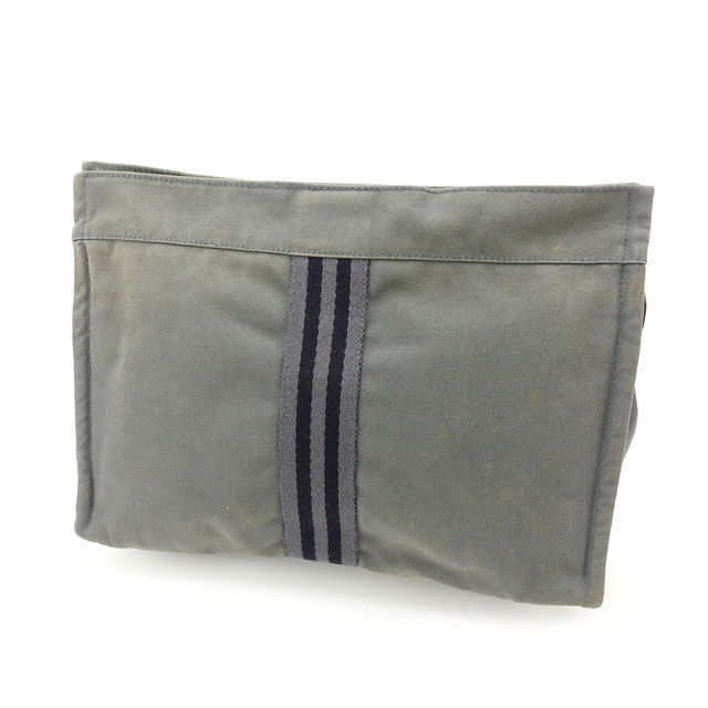 【お買い物マラソン★30％OFFクーポン】エルメス クラッチバッグ バック セカンドバッグ バック フールトゥ グレー&times;ブラック 綿100% HERMES セカンドバッグ バック ファッション 収納バッグ バック 【エルメス】 T10751 【中古】 ブランド ハイブランド ヴィンテージ｜ブランドデポ TOKYO 20,426円