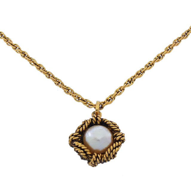 【お買い物マラソン★30％OFFクーポン】シャネル ネックレス アクセサリー フェイクパール ポールホワイト&times;ゴールド CHANEL 【シャネル】 t11405s 【中古】 ブランド ハイブランド ヴィンテージ 送料無料｜ブランドデポ TOKYO 65,518円
