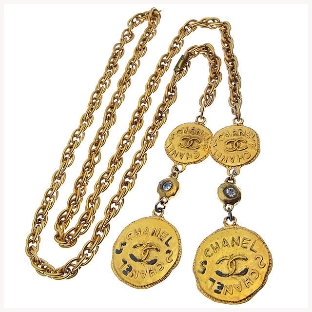 CHANEL シャネル　ブラック ネックレス　アクセサリー　ヴィンテージ CHANEL (シャネル) ヴィンテージ ココマーク ターンロック