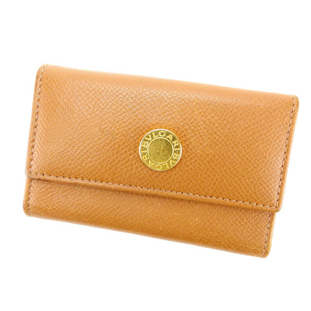 【Fashion Special Fair★24％OFFクーポン】ブルガリ キーケース ブランドキーケース キーケース 6連キーケース アウトレット 夏 アイテム ライトブラウン×ゴールド 送料無料 【中古】 t14213 ブランド ハイブランド ヴィンテージ 送料無料