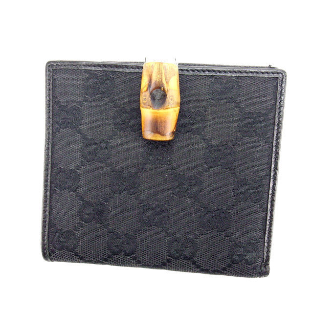 【良品】グッチ GGキャンバス コンパクトウォレット Wホック 二つ折り財布 GUCCI グッチ Wホック二つ折り財布 コンパクトウォレット GGキャンバス