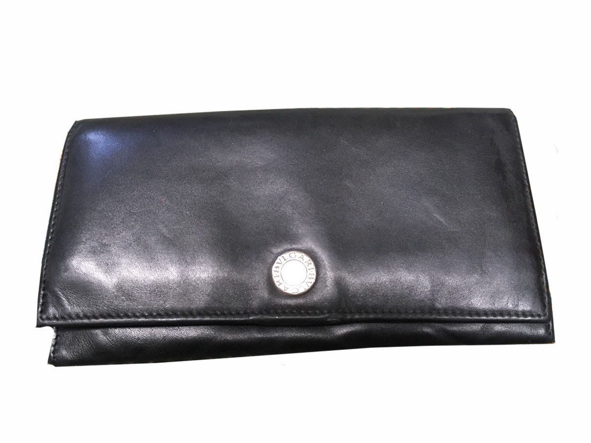 【Fashion Special Fair★28％OFF引き換え証】ブル小峡谷 長札入れ ブランド名札入れ さいふ ジッパー 二つ折り 黒いこと×しろがね色 ブルガリブルガリ 【中古】 t16227 ブランド名 ご機嫌ブランド名 ヴィンテージ 貨物輸送無料 バッグ・小物・ブランド雑貨-レディース財布-財布・ケース