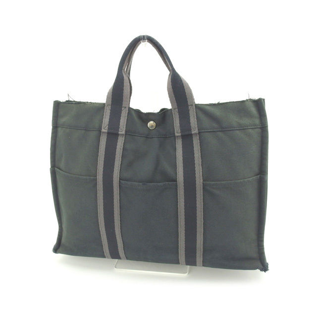 【お買い物マラソン★30%OFFクーポン】エルメス トートバッグ バック ハンドバッグ バック トートMM フールトゥ ブラック×グレー HERMES バック 収納 ファッションバッグ バック 手持ちバッグ バック 【エルメス】 T10867 【中古】 ブランド ハイブランド ヴィンテージ|ブランドデポ TOKYO