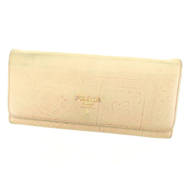 ！新品同然！　PRADA プラダ　ゴールドプレート　長財布 楽天市場】【財布】PRADA プラダ 2つ折 ファスナー長財布 型押し