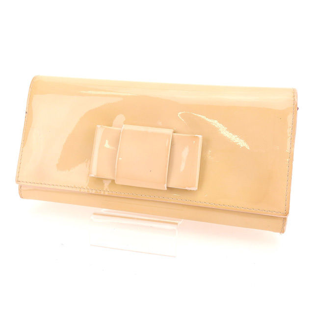 【新生活応援★29％OFFクーポン】ミュウミュウ 長財布 二つ折り財布 VERNICE FIOCCO ベージュ×レッド miumiu 【ミュウミュウ】 t10852s 【中古】 ブランド ハイブランド ヴィンテージ 送料無料