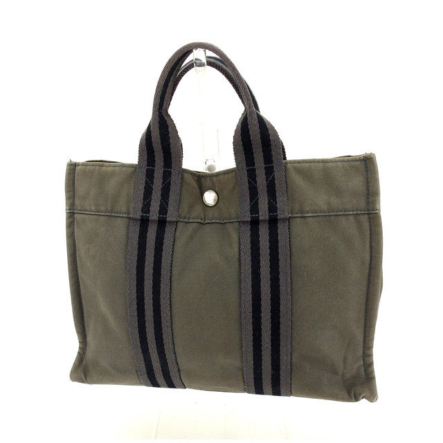 【新生活応援★29％OFFクーポン】エルメス トートバッグ バック ハンドバッグ バック トートPM フールトゥ グレー×ブラック HERMES 【エルメス】 t12164s 【中古】 ブランド ハイブランド ヴィンテージ 送料無料