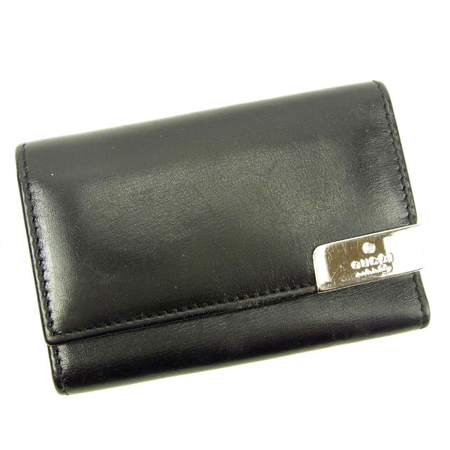 【お買い物マラソン★30％OFFクーポン】グッチ キーケース ブランドキーケース キーケース 6連キーケース ブラック レザー t11253 【中古】 ブランド ハイブランド ヴィンテージ 送料無料