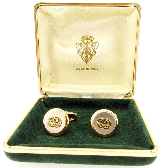 【百貨店SALE★最大限度50％OFF】グッチ GUCCI 折り返し メンズ しろがね色×ゴールド しろがね色\u0026ゴールド金具 【グッチ】 T12336 【中古】 ブランド名 ご機嫌ブランド名 ヴィンテージ 貨物輸送無料