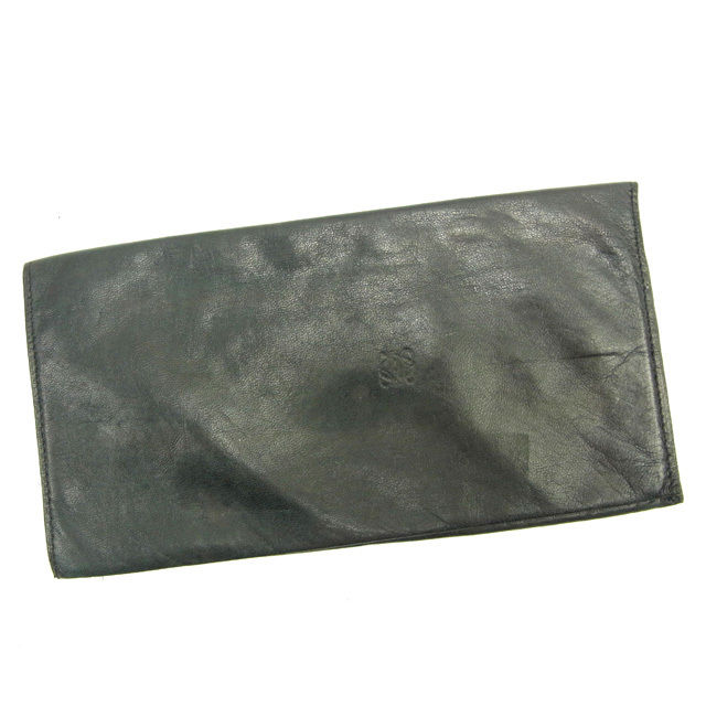 【百貨店SALE★最大限度50％OFF】ロエベ 長紙入れ 黒いこと 子ヒツジなめし革 ＬＯＥＷＥ 【ロエベ】 t14494s 【中古】 ブランド名 ご機嫌ブランド名 ヴィンテージ 貨物輸送無料