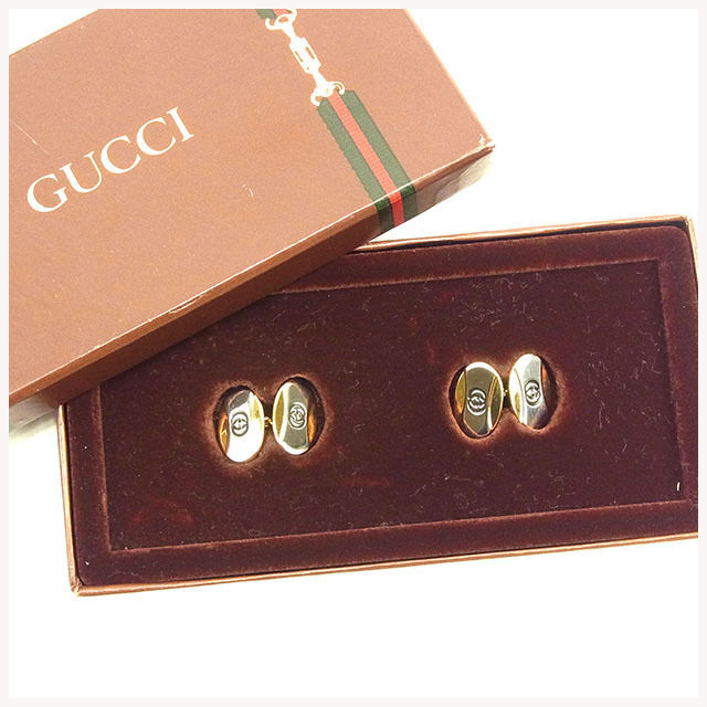 【百貨店SALE★最大限度50％OFF】グッチ 折り返し ブランド名折り返し 折り返し しろがね色×ゴールド×黒いこと 年寄りのグッチ しろがね色＆ゴールド金具 インターロッキングG 【中古】 t14326 ブランド名 御機嫌ブランド名 ヴィンテージ 貨物輸送無料