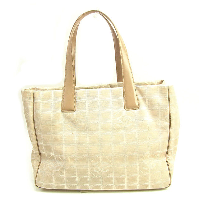 【お買い物マラソン★30％OFFクーポン】シャネル トートバッグ ブランドバッグ バック ショルダーバッグ ベージュ×ゴールド トートMM ナイロンジャガード×カーフ ニュートラベルライン 【中古】 t15858ブランド ハイブランド ヴィンテージ 送料無料 32,666円