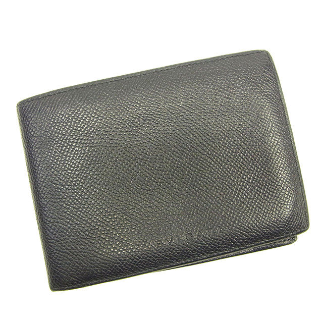 【Fashion Special Fair★24％OFFクーポン】ブルガリ 二つ折り札入れ ロゴ ブラック レザー BVLGARI 【ブルガリ】 t11678s 【中古】 ブランド ハイブランド ヴィンテージ 送料無料 12,157円
