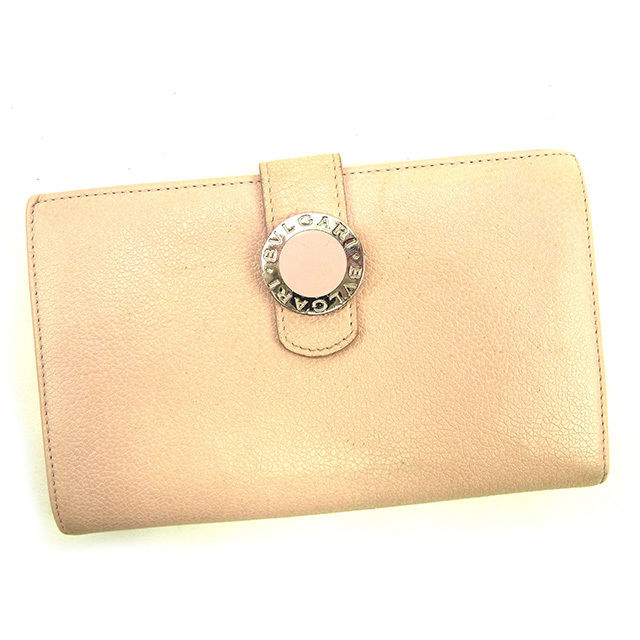 【お買い物マラソン★30％OFFクーポン】ブルガリ 長財布 ラウンドファスナー ピンク レザー BVLGARI 【ブルガリ】 t14918s 【中古】 ブランド ハイブランド ヴィンテージ 送料無料