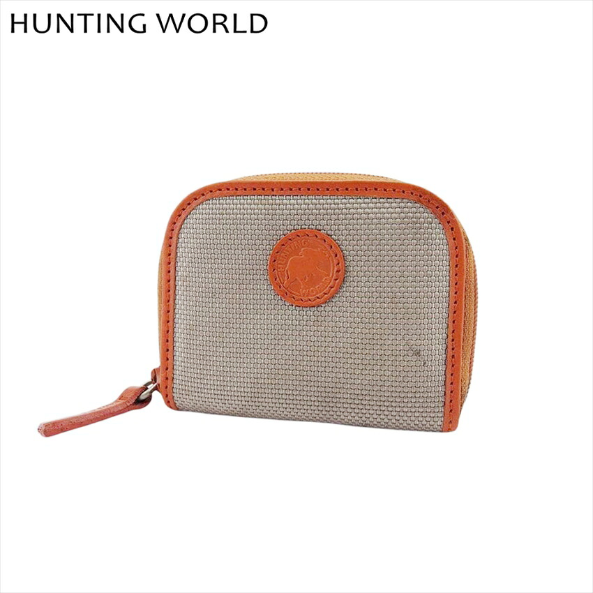 【百貨店SALE★最大限度50％OFF】【中古】 遊猟世界 コインケース 御釣り入れ アドゥービ 薄墨色×赤銅色 コーデュラナイロンメッシュ×なめし革 HUNTING WORLD T22641 ブランド名 ご機嫌ブランド名 ヴィンテージ 貨物輸送無料