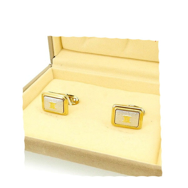 【雨季得SALE★21％OFF引き換え証】セリーヌ 折り返し 真四角形姿 マカダムマーク ゴールド×しろがね色 CELINE 【セリーヌ】 t15199s 【中古】 ブランド名 御機嫌ブランド名 ヴィンテージ 貨物輸送無料