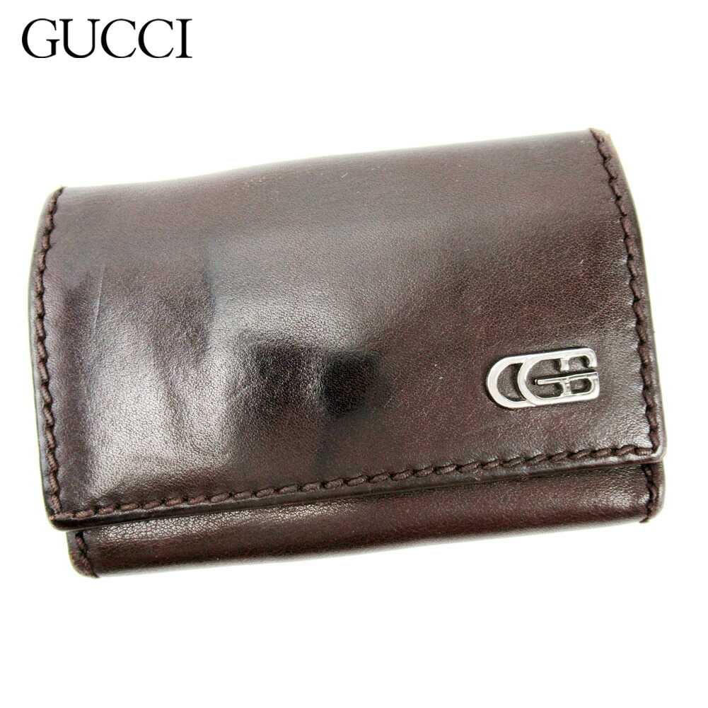 【お買い物マラソン★30％OFFクーポン】グッチ キーケース ブランドキーケース キーケース ブラウン レザー Gマーク 【中古】 c3587 ブランド ハイブランド ヴィンテージ 送料無料