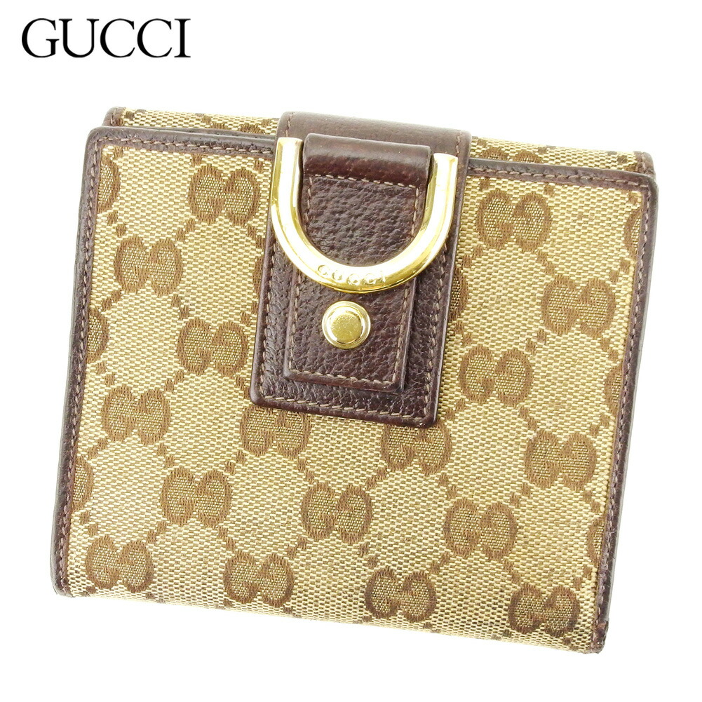 ★美品★希少★GGキャンバス ゴールド金具 GUCCI グッチ 二つ折り財布 ✨ GUCCI（グッチ） 財布 二つ折り財布 オリジナル GG柄 アウトレット
