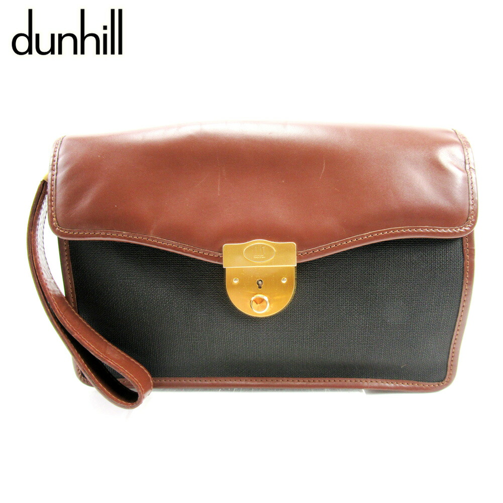 楽天市場】【美品】ダンヒル dunhill クラッチバッグ ネイビー系x