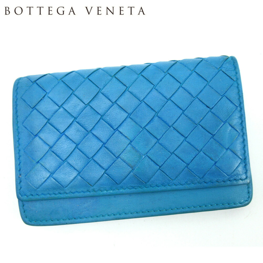 売り切れ必至 中古 ボッテガ ヴェネタ カードケース カード 名刺入れ レディース メンズ イントレチャート ブルー レザー Bottega Veneta ボッテガ ヴェネタ T 安い購入 Villa L Amitie Mindurrypromotion Com