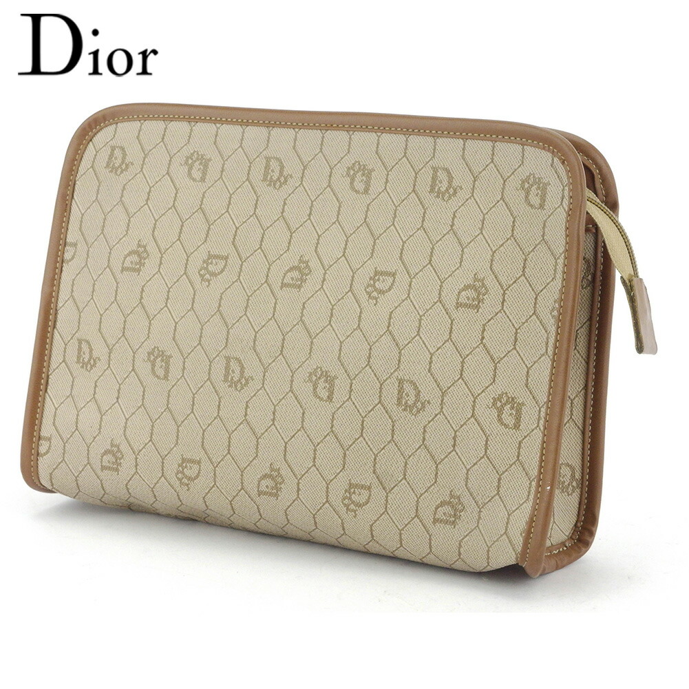美品Dior ロゴ入り ブラウン クラッチバッグ Christian Dior ディオール クラッチバッグ セカンドバッグ