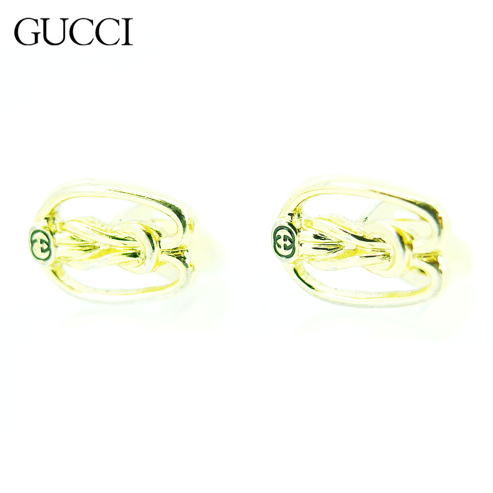 【百貨店SALE★最大限度50％OFF】グッチ GUCCI 折り返し カフリンクス メンズ スウィヴル式 ゴールド 黒いこと ゴールドメッキ 【グッチ】 T16994 【中古】 ブランド名 ご機嫌ブランド名 ヴィンテージ 貨物輸送無料