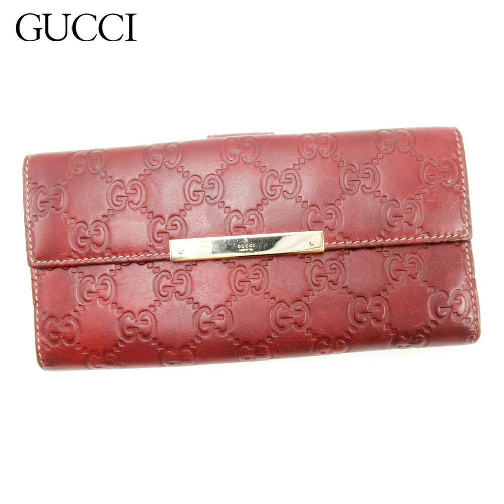 Gucci グッチシマ ベージュレザー長財布 GUCCI グッチ 長財布 二つ折りマイクロ シマ GG レザー ベージュ
