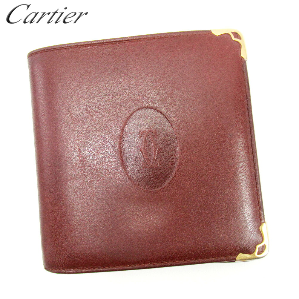【お買い物マラソン★30％OFFクーポン】カルティエ 二つ折り 財布 財布 マストライン ボルドー レザー Cartier 【カルティエ】 t17254s 【中古】 ブランド ハイブランド ヴィンテージ 送料無料