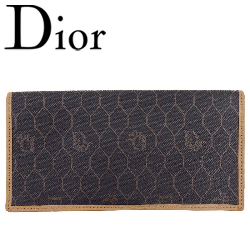 【美品】クリスチャンディオール 長財布 ラウンドファスナー ブラック CDロゴ Christian Dior】クリスチャンディオール『CD ダイヤモンド