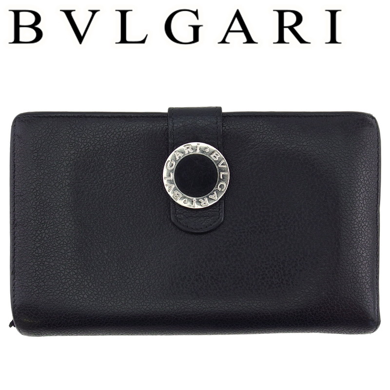 【百貨店SALE★最大限度50％OFF】【中古】 ブル小峡谷 ラウンドジッパー 紙入れ 長紙入れ レディース コローレライン ブルガリブルガリ 黒いこと×しろがね色×赤いこと カーフレザー しろがね色原材料 BVLGARI P1055 ブランド名 ご機嫌ブランド名 ヴィンテージ 貨物輸送無料