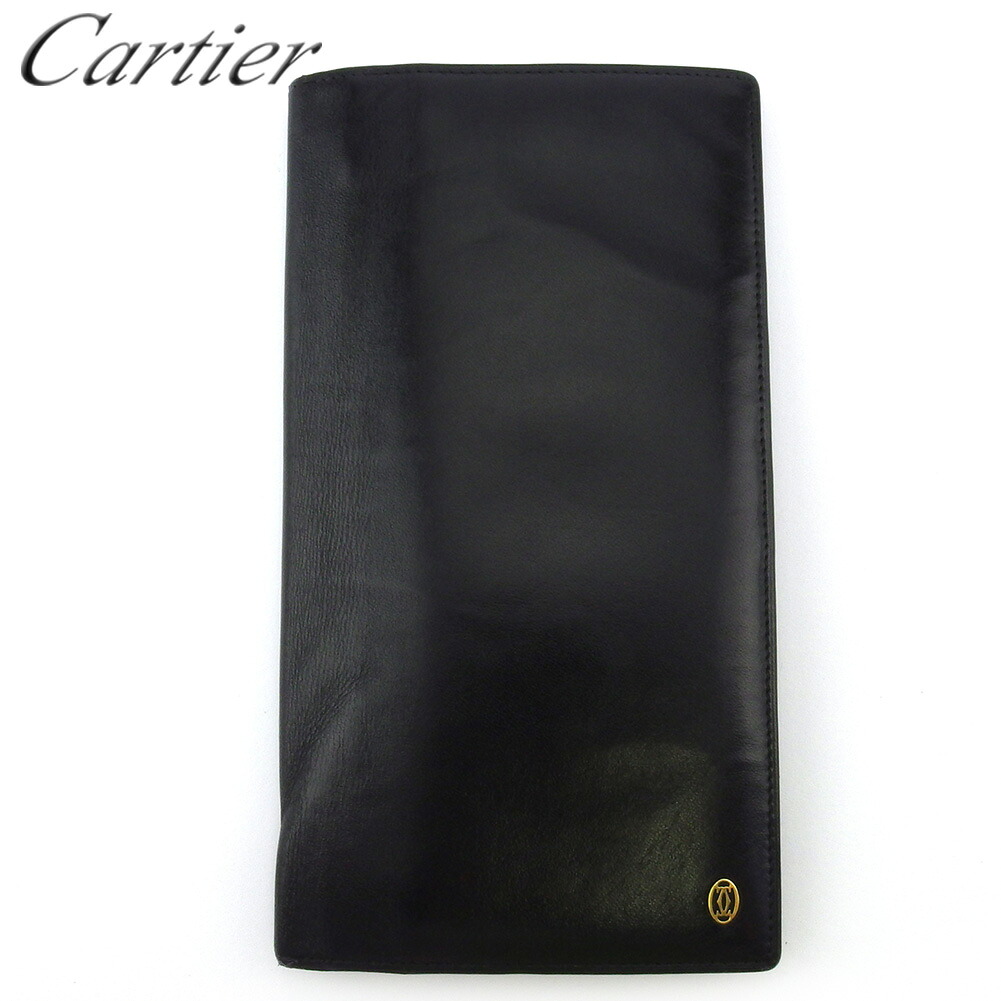 【決算前SALE★50％OFFクーポン】カルティエ 長財布 ファスナー付き 財布 メンズ パシャ ブラック ゴールド レザー Cartier 【カルティエ】 l3241s 【中古】 ブランド ハイブランド ヴィンテージ 送料無料