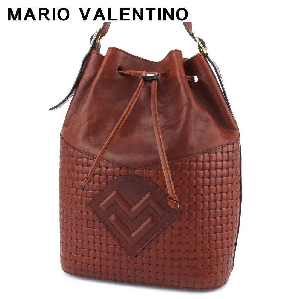 マリオバレンチノ　ショルダーバッグ　バレンチノ　ブラウン ロゴパターン 美品 マリオバレンチノ ショルダーバッグ バレンチノ ブラウン ロゴ