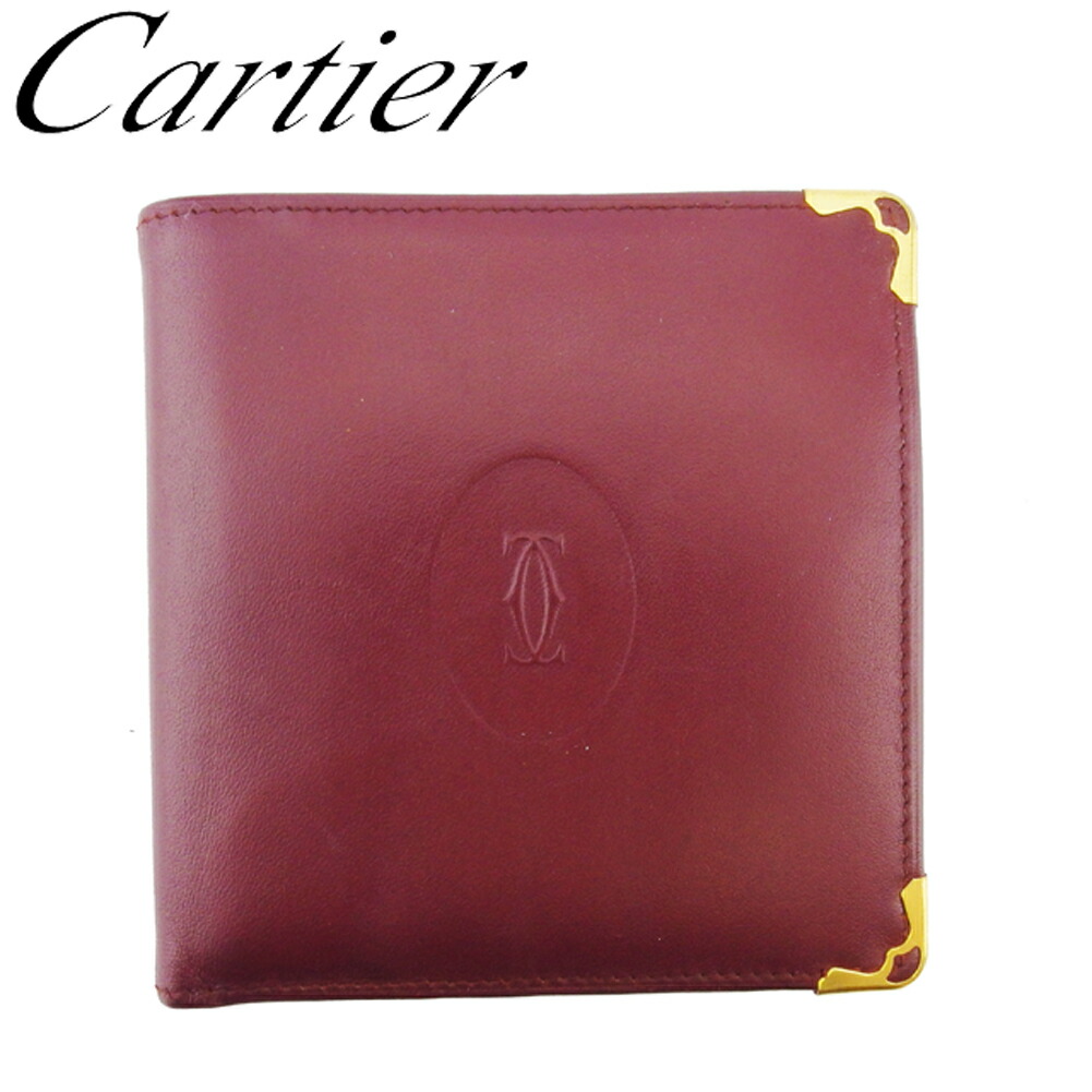 Cartierカルティエ　マストライン　二つ折り長財布　ボルドー 楽天市場】【中古】Cartier カルティエ マストライン 三つ折り