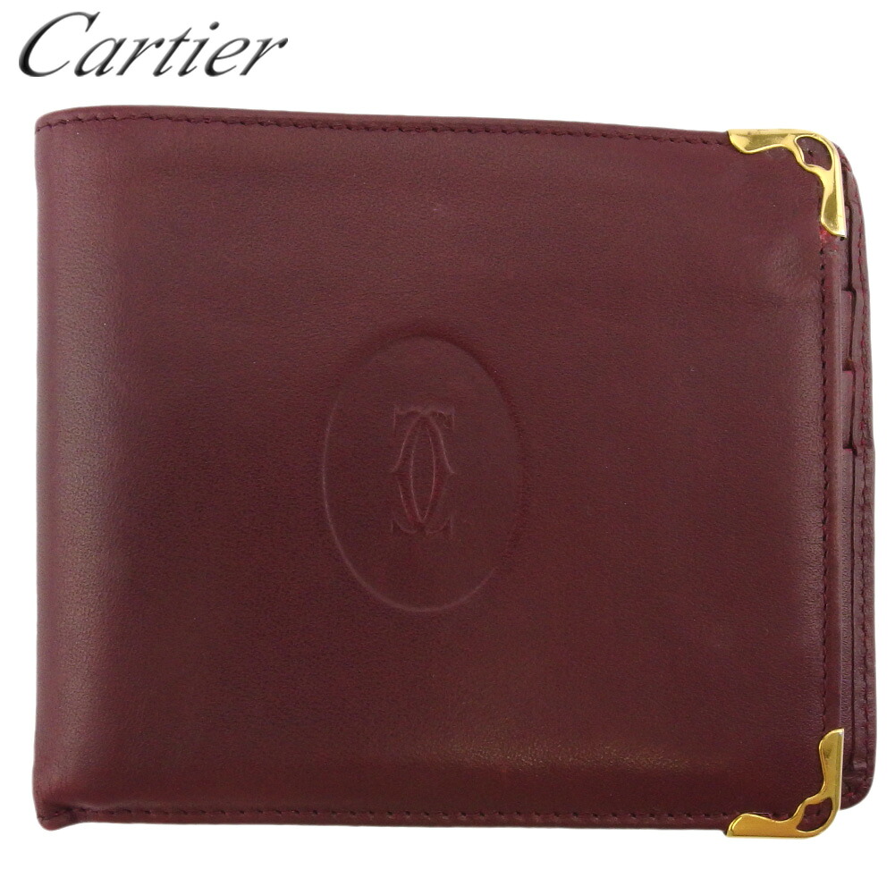 【30％OFFクーポン】カルティエ 二つ折り 札入れ ブランド二つ折り 札入れ 二つ折り 札入れ ミニ札入れ レディース メンズ アウトレット 夏 アイテム ボルドー ゴールド レザー マストライン 送料無料 【中古】 t19002 ブランド ハイブランド ヴィンテージ｜ブランドデポ TOKYO