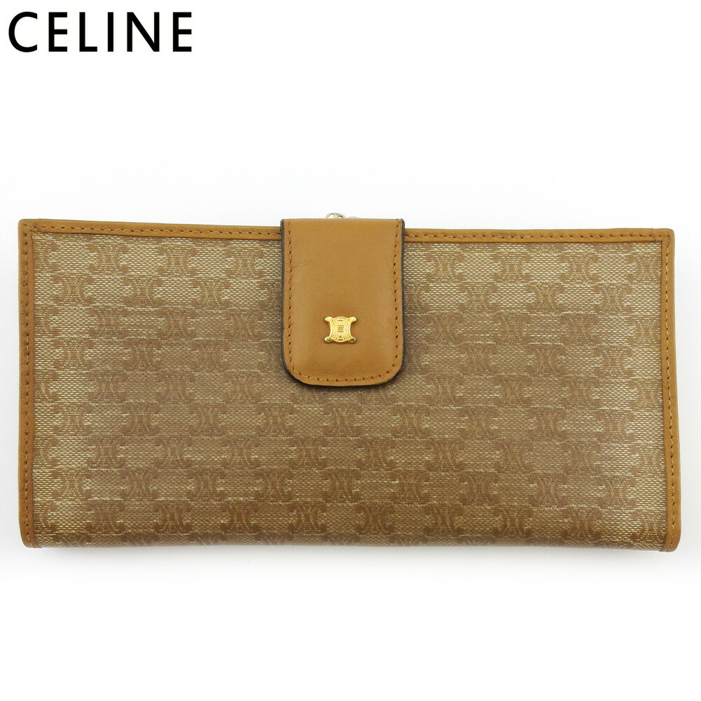 CELINE　セリーヌ　ビンテージ　マカダム柄　PVC　折り財布 CELINE 》 セリーヌ ミニ財布 がま口 マカダム柄 PVC 折財布