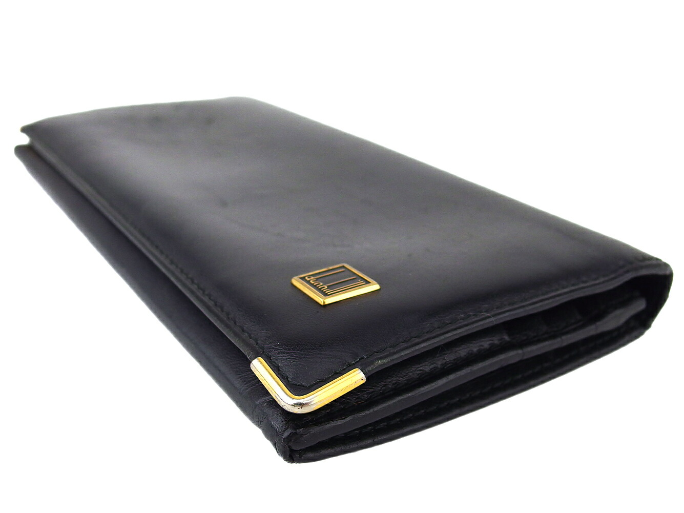 楽天スーパーセール ダンヒル オフ 長財布 中古 ダンヒル 長財布 ファスナー付き メンズ財布 財布 メンズ ロゴプレート ブラック ゴールド レザー Dunhill L3518 ブランドデポ Tokyo ダンヒル 人気