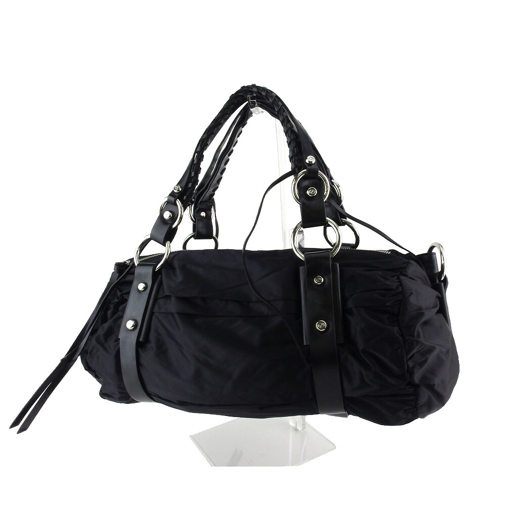 【雨季得SALE★21％OFFクーポン券】【中古】 フランチェスコビアジア 2WAY ショルダーバッグ ボストンバッグ 御徒面子 レディース シャーリング 黒いこと しろがね色 ナイロン帆布×なめし革 FRANCESCO BIASIA L3709 ブランド名 ご機嫌ブランド名 ヴィンテージ 貨物輸送無料