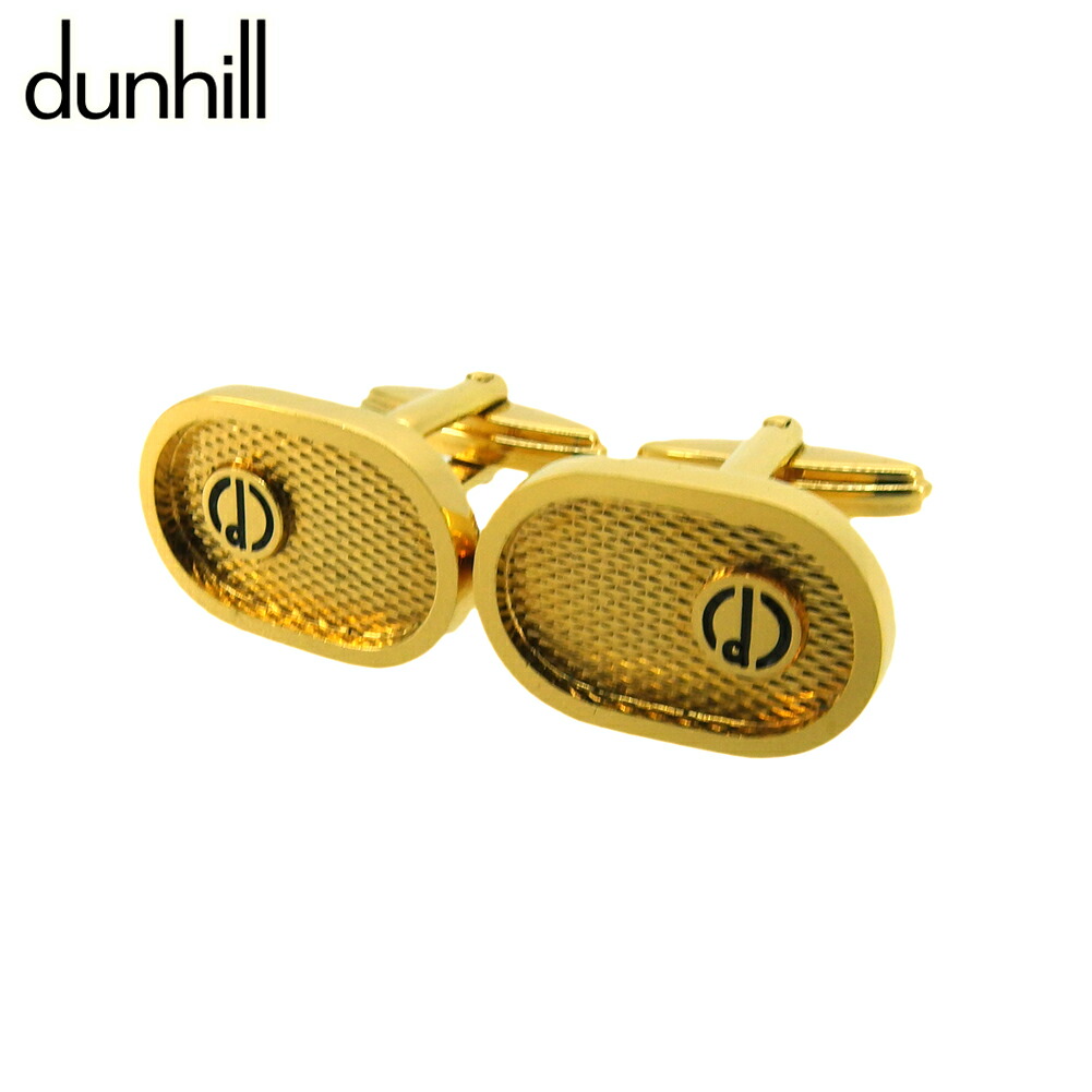 ★クーポンあり★ ダンヒル カフス カフリンクス メンズ スウィヴル式 dマーク ゴールド ブラック ゴールド金具 dunhill t20081s