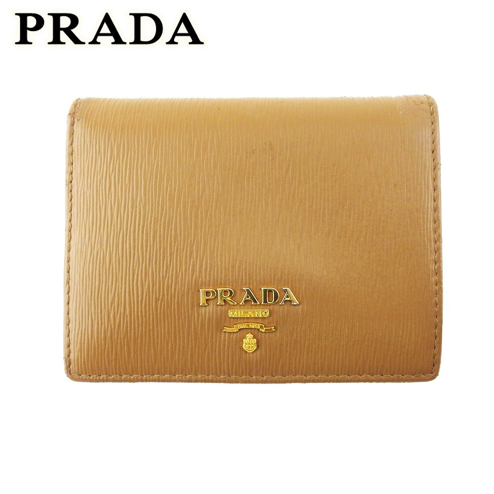 【極美品】PRADA 二つ折り財布 レザー エナメル 三角ロゴ ゴールド金具 極美品】PRADA 二つ折り財布 レザー エナメル 三角ロゴ ゴールド金具
