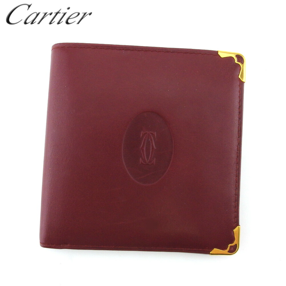 極美品　Cartier カルティエ　マストライン レザー　ボルドー　二つ折り財布 t20309.jpg