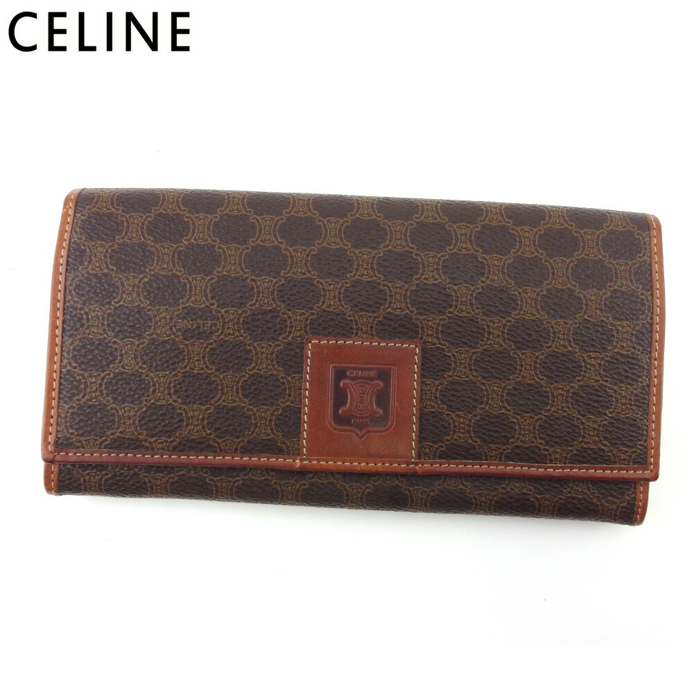 楽天市場】【財布】CELINE セリーヌ マカダム柄 がま口長財布