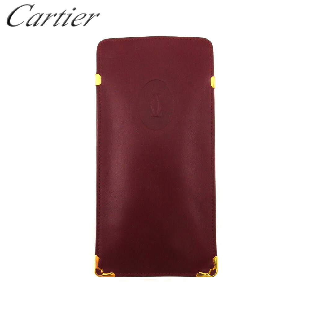 【雨季得SALE★21％OFF引き換え証】カルティエ 眼鏡入れもの メガネ入れもの 入れもの レディース メンズ 帆柱生産ライン ボルドーワイン ゴールド なめし革 Cartier T20526 【中古】 ブランド名 御機嫌ブランド名 ヴィンテージ 貨物輸送無料