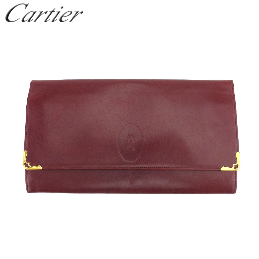 【雨季得SALE★21％OFFクーポン券】【中古】 カルティエ クラッチペダル御徒面子 二つ目御徒面子 御徒面子 レディース メンズ 船檣伝達ルート ボルドーワイン ゴールド なめし革 Cartier T20631 ブランド名 ご機嫌ブランド名 ヴィンテージ 貨物輸送無料