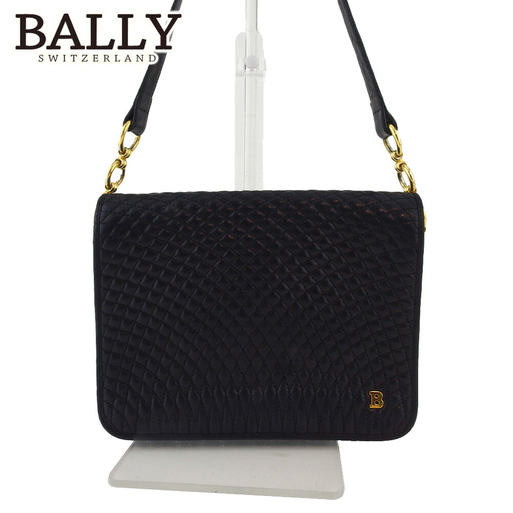 BALLY バリー ショルダーバッグ ネイビー キルティング レザー Barry