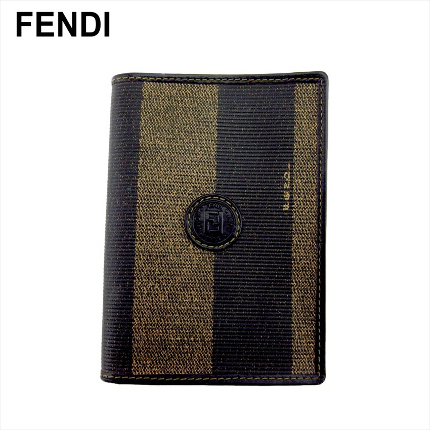 【未使用】FENDI　名刺入れ（カードケース）ブラック×ブラウン FENDI フェンディ 名刺入れ メンズ レザー カードケース ロゴ
