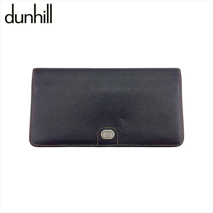 【お買い物マラソン★30％OFFクーポン】【中古】 ダンヒル 長札入れ 長財布 メンズ ブラック レザー dunhill Q762 ブランド ハイブランド ヴィンテージ 送料無料