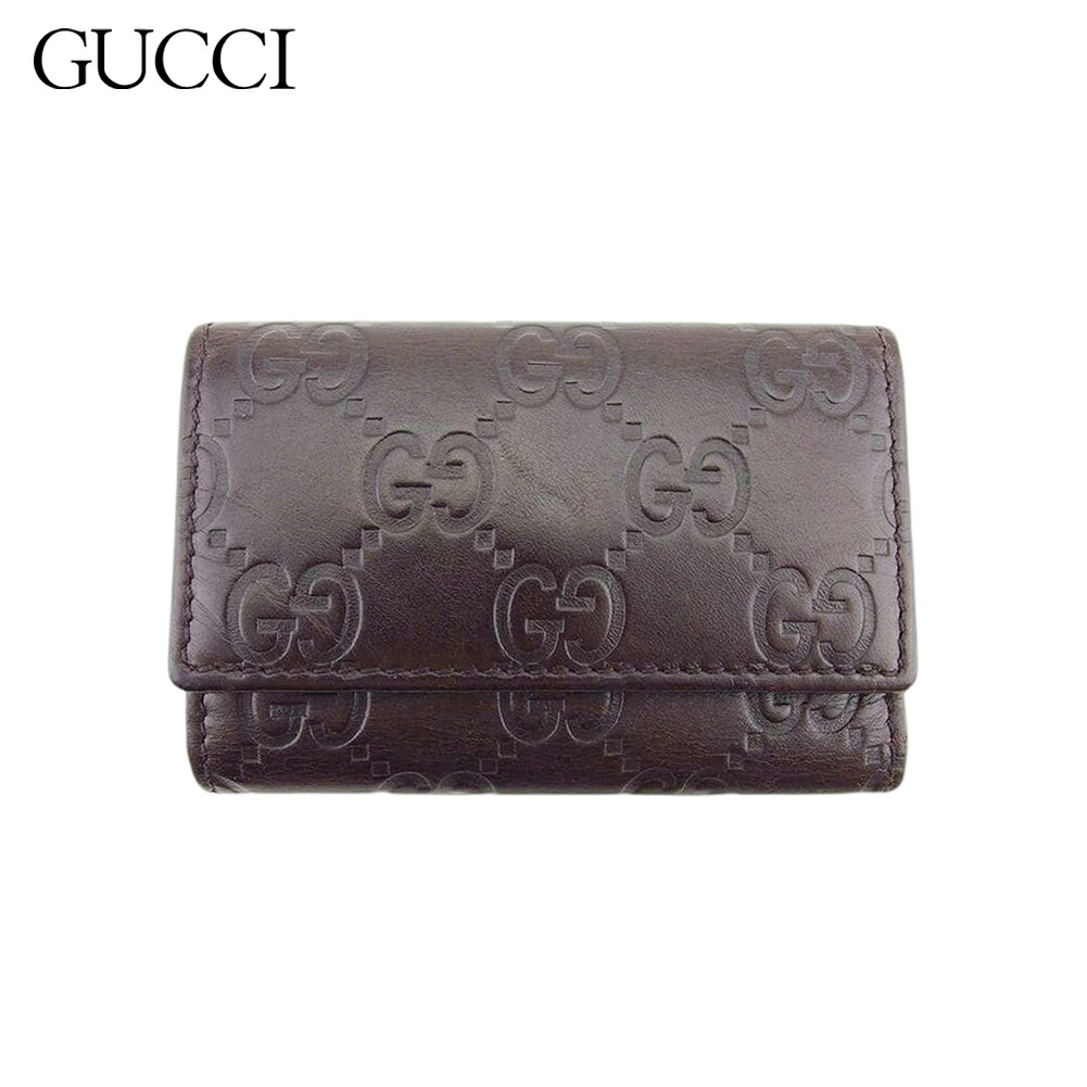 【お買い物マラソン★30%OFFクーポン】【中古】 グッチ キーケース 6連キーケース レディース メンズ グッチシマ ダークブラウン 型押しレザー GUCCI T21335 ブランド ハイブランド ヴィンテージ 送料無料|ブランドデポ TOKYO
