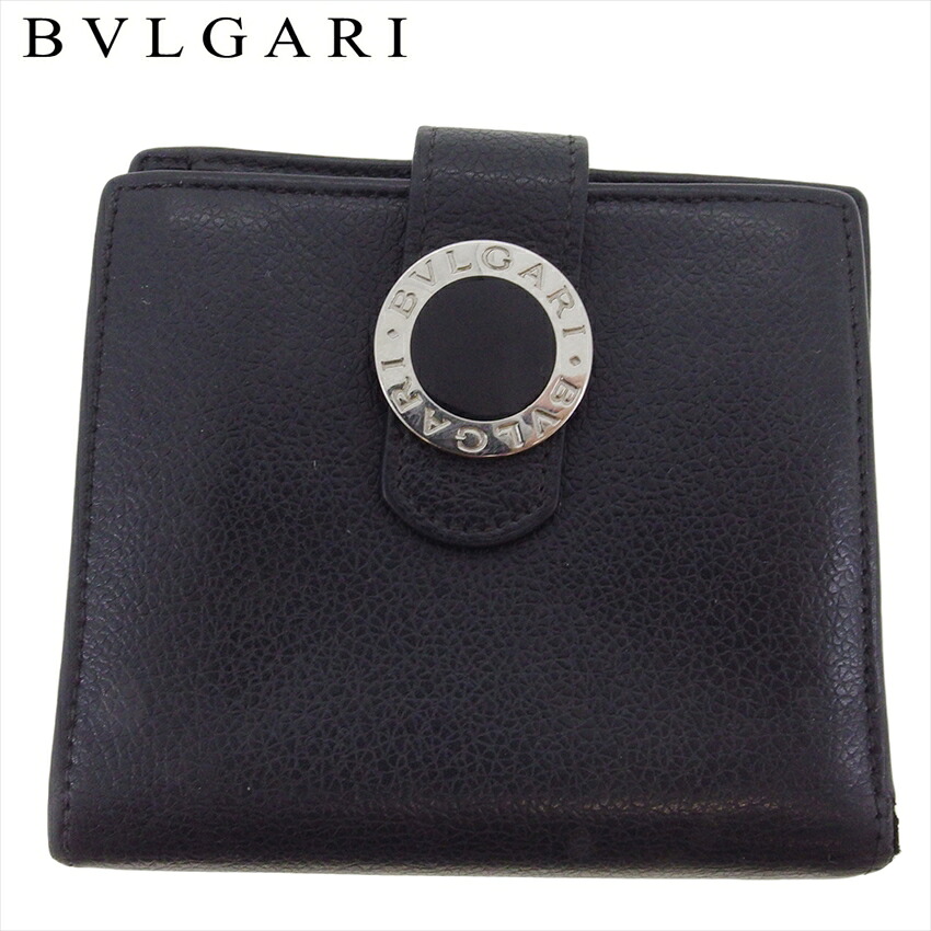 【Fashion Special Fair★28％OFF引き換え証】【中古】 ブル小峡谷 二つ折り 札入れ ラウンドジッパー 札入れ レディース メンズ コローレ 黒いこと しろがね色 なめし革 BVLGARI C4411 ブランド名 ご機嫌ブランド名 ヴィンテージ 貨物輸送無料 レディース財布-財布・ケース-バッグ・小物・ブランド雑貨